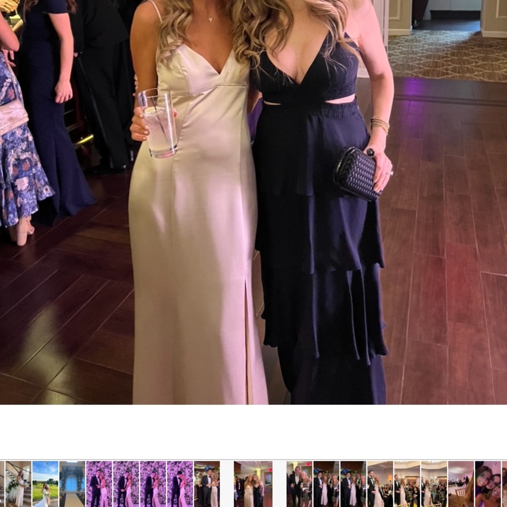 Amsale size 4 dress worn once gold/champagne color
